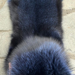 Dyed Navy Blue Frost skin/pelt, Real fur,real fox fur,animal pelt,fur pelt, fox skin