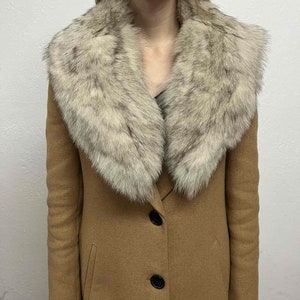 Beige fur fox collar,real fur, genuine fur