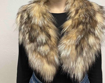 Crystal Fox Fur collar, Genuine Fox Garment,Top Quality