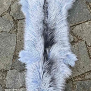 Pelli/pelli di pelliccia di volpe di marmo artico cielo tinto, vera pelliccia, pelliccia, pelli di pelliccia scandinave