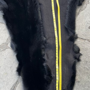 XXL Dyed Black Fox Fur Skin, Luxury Quality Scandinavian Fur Pelts