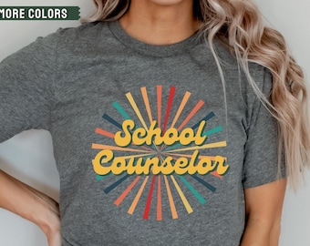 Groovy Retro School Counselor Shirt, Gift For Guidance Counselor, School Counseling Therapist, School Counselor Tee, Mental Health Shirt