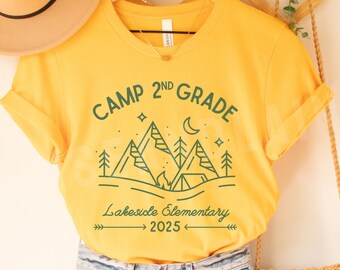2nd Grade Teacher Shirt, Camp Second Grade T-Shirt, Camping Theme Classroom, First Day of School Shirt, Gift for New Teacher, Back to School