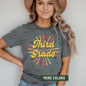 Third Grade Teacher Shirts, 3rd Grade Back To School T Shirt, Grade Level Elementary School, Retro Teacher Shirt, 3rd Grade Teacher Gift