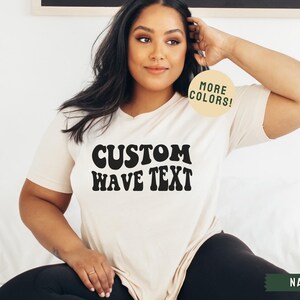 Custom Text T-shirt, Personalized Retro Wave Shirt, Custom Gift, Customized T-shirt, Your Own Text Phrase, Custom Design Matching Shirts