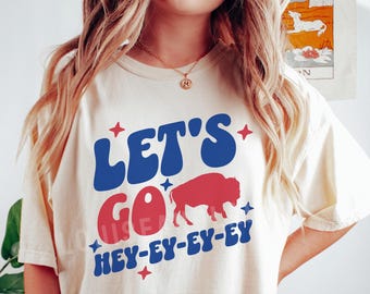 Buffalo Football T-Shirt, Retro Let's Go Buffalo Comfort Colors® Tee