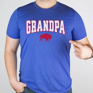 Grandpa Buffalo Football Shirt, Mens Buffalo Fan Shirt, BUF 716 Apparel, Christmas Gift for Papa, Father's Day Present for Grandfather