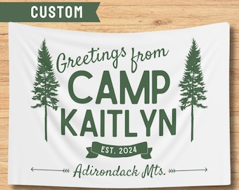 Custom Camp Bachelorette Tapestry Banner, Wild In The Woods