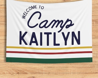 Camp Bachelorette Flag, Camp Bach Banner, Glamping Bachelorette Decor, Custom Bachelorette Banner, Wild in the Woods, Camping Theme Party