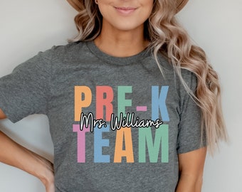 Pre-K Teacher Shirt, Custom Teacher Name T-shirt, Preschool Teacher, New Teacher Gift, Grade Level, First Day of School, Back to School