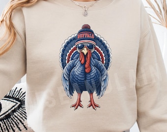Buffalo Football Thanksgiving Crewneck Sweatshirt, Buffalo Turkey Shirt