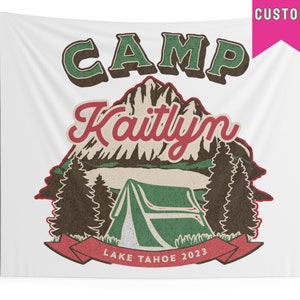 Camp Bach Flag, Camp Bachelorette Banner Tapestry, Glamping Bachelorette, Custom Bachelorette Banner, Wild in the Woods, Getting Hitched