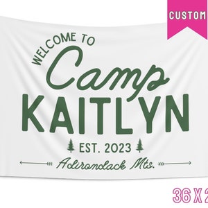 Camp Bach Flag, Camp Bachelorette Banner Tapestry, Glamping Bachelorette, Custom Bachelorette Banner, Wild in the Woods, Getting Hitched