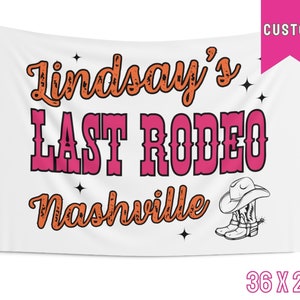 Nashville Bachelorette Banner, Cowgirl Bachelorette, Disco Space Cowgirl, Western Theme Bach Party, Last Rodeo Sign, Bach Party Flag