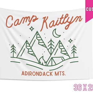 Camp Bach Flag, Custom Bachelorette Banner, Camp Bachelorette Banner Tapestry, Glamping Bachelorette, Wild in the Woods, Getting Hitched