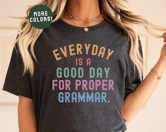 English Teacher Shirt, Grammar Police, Grammar Tshirt, English Teacher Gift, Punctuation, ELA Teacher Clothes, Writing Tee, Writer Shirt