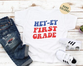 YOUTH KIDS Buffalo Football Unisex T-Shirt, Hey ey ey ey Shirt, Let's Go Buffalo, First Grade Kids Shirt, 1st Grade T-Shirt, Back to School