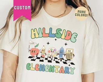 Custom School Shirt, Personalized Teacher T-shirt, Elementary School Shirt, Teacher Team Shirts, Retro Teacher Shirt, Gift For Teacher