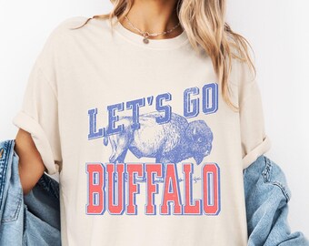 Comfort Colors® Buffalo Shirt, Womens BUF T-shirt, Let's Go Buffalo Gift for Fan, BUF 716 Apparel, Mens Buffalo Tee, Trendy Oversized Tshirt