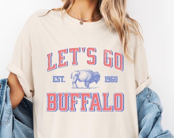 Comfort Colors® Buffalo Shirt, Womens Buffalo T-shirt, Let's Go Buffalo Gift for Fan, BUF 716 Apparel, Trendy Oversized Buffalo Shirt