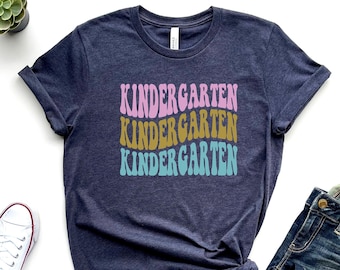 Groovy Kindergarten Teacher Shirt, Colorful School Tee