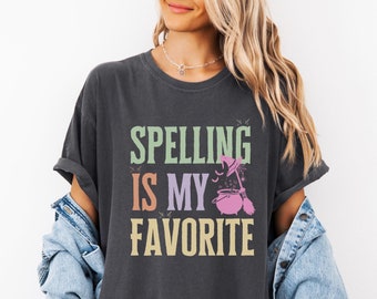 English Teacher Halloween Shirt, Comfort Colors® Fall Teacher Shirt, Retro Ghost Witch Shirt, Grammar Spelling Shirt, Funny ELA Teacher Gift