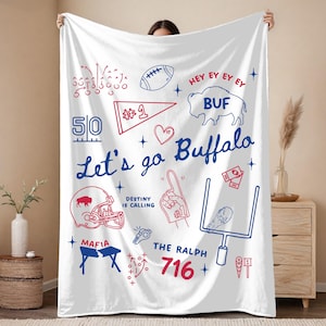 Buffalo Football Fan Blanket, Buffalo Home Decor Velveteen Throw Blanket
