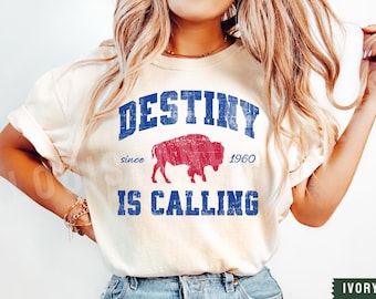 Buffalo Football Comfort Colors® Tshirt, Mens Womens Buffalo Fan Gift, Buffalo Mafia, 716 BUF Apparel, Victory Monday, Destiny is Calling