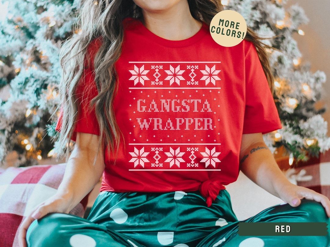 Clothing Ugly Christmas Sweater Gangsta Wrapper Gangsta Wrapper
