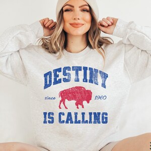 Buffalo Football Crewneck Sweatshirt, Playoff Game Destiny Shirt, BUF 716 Apparel, Buffalo Clothing, Womens Mens Buffalo Merch