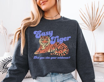English Teacher Shirt, ELA Cite Your Evidence Sweatshirt, Grammar Punctuation Shirt, Funny Gift for English Teacher, Easy Tiger Shirt