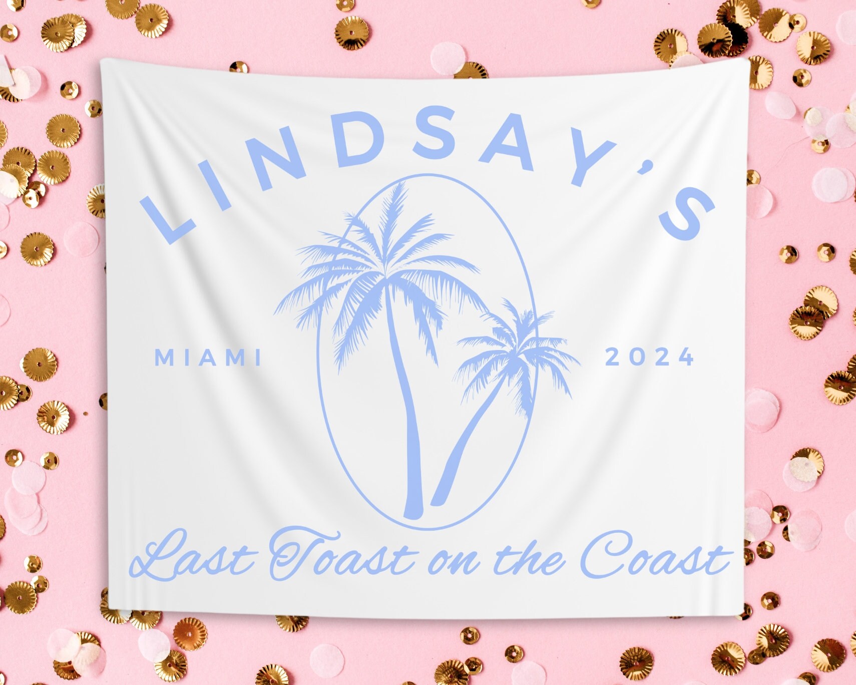Coastal Beach Bachelorette Custom Tapestry, Last Toast on