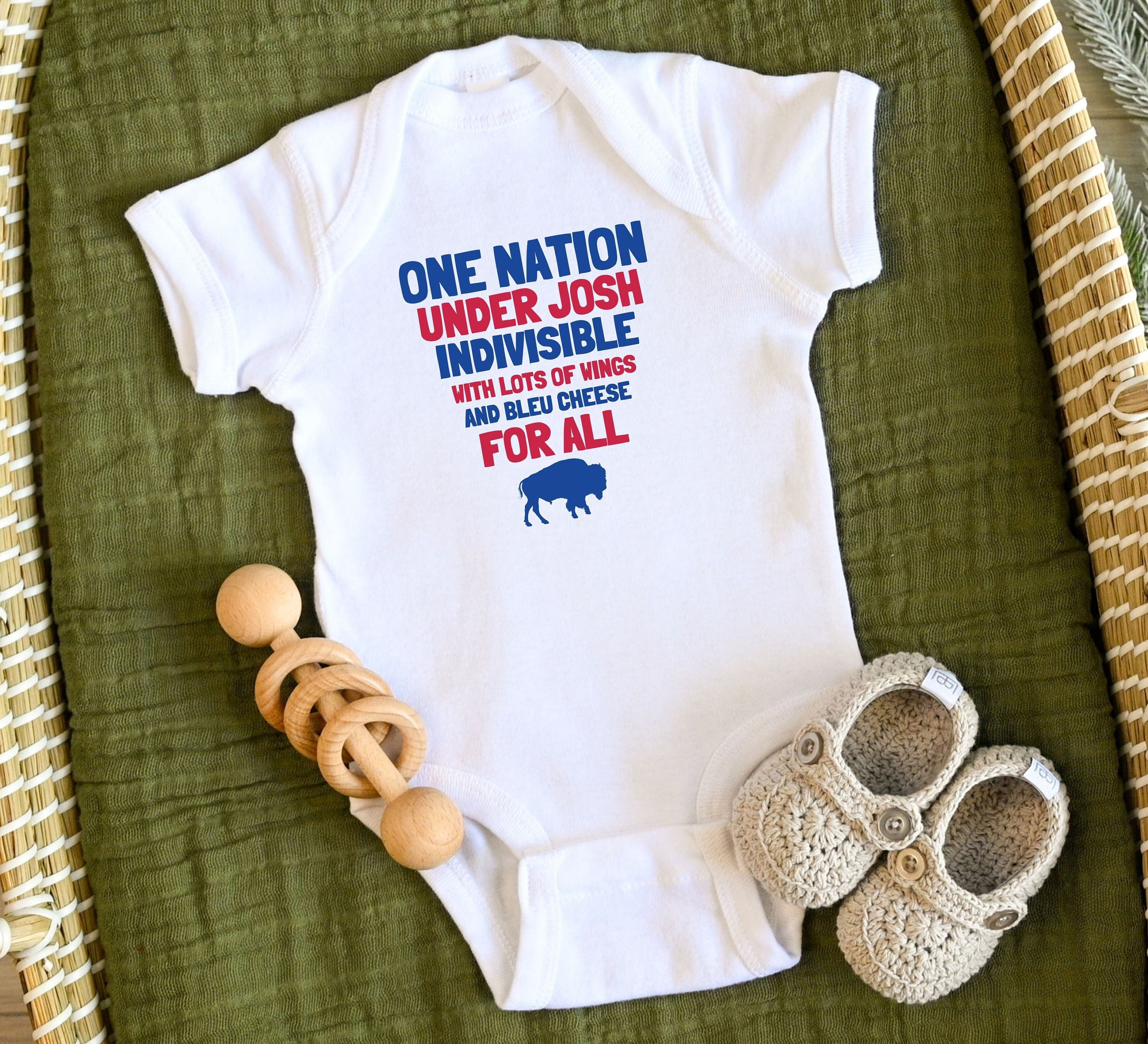 Josh Buffalo Football Baby Bodysuit, Buffalo Baby Outfit, Let's Go Buffalo, Buffalo Baby Gift, Buffalo Football Newborn, Buffalos Newest Fan