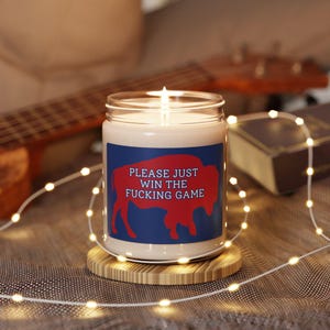 Buffalo Football Candle, Buffalo Football Fan Gift, Funny Buffalo Candle, Buffalo NY Gift, Gift for Buffalo Fan, BUF 716 Home Decor Blue
