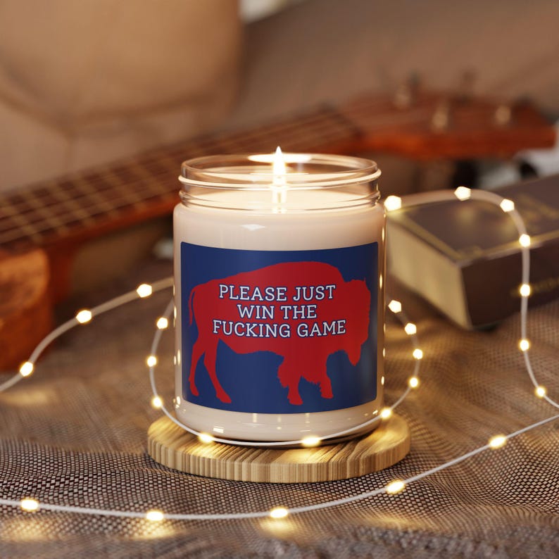 Buffalo Football Candle, Buffalo Football Fan Gift, Funny Buffalo Candle, Buffalo NY Gift, Gift for Buffalo Fan, BUF 716 Home Decor Blue