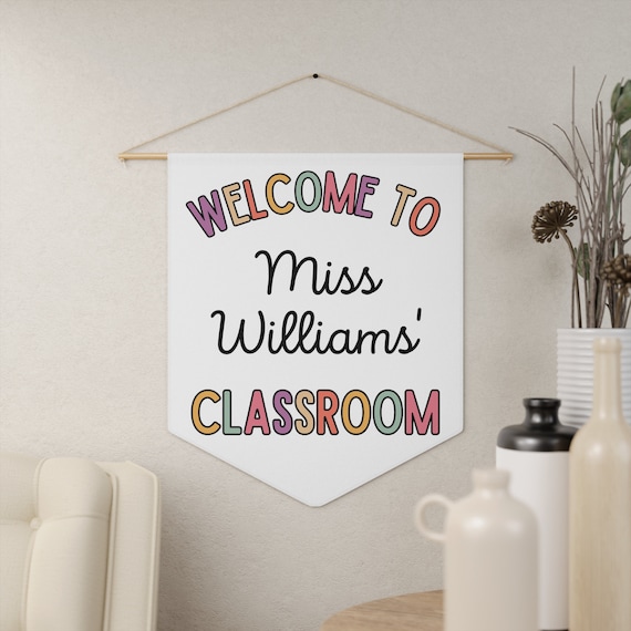 Classroom Tapestry, Personalized Teacher Door Hanger, Custom