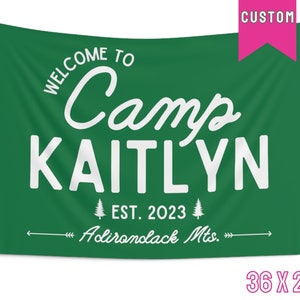 Camp Bach Flag, Camp Bachelorette Banner Tapestry, Glamping ...
