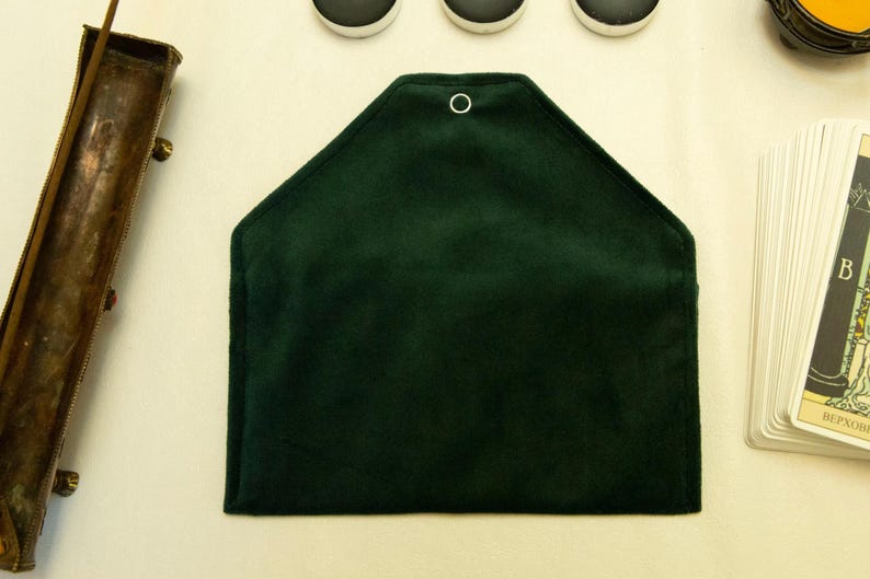 Tarot Card Bag – Velvet Tarot Pouch Green, Oracle Card Holder, Tarot Deck Wrap Case, Witchcraft & Divination Tool, Gift for Witches