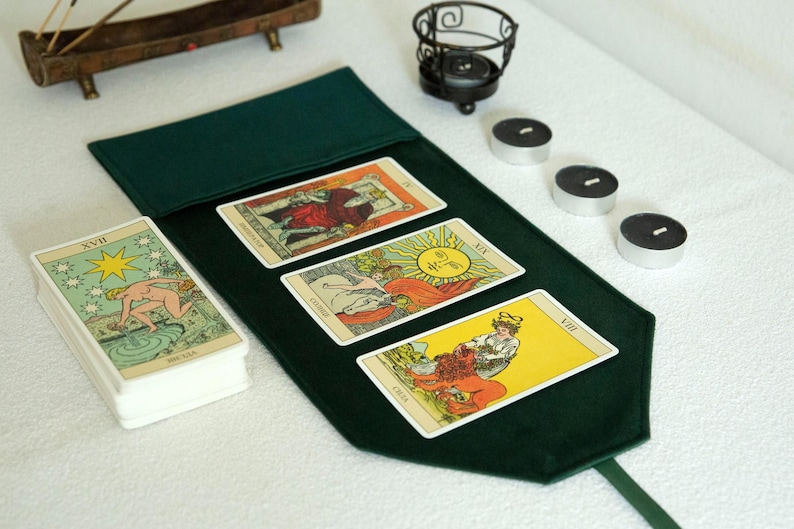 Tarot Cards Bag, Velvet Tarot Wrap & Deck Pouch – Handmade Tarot Case for Witchcraft  Divination