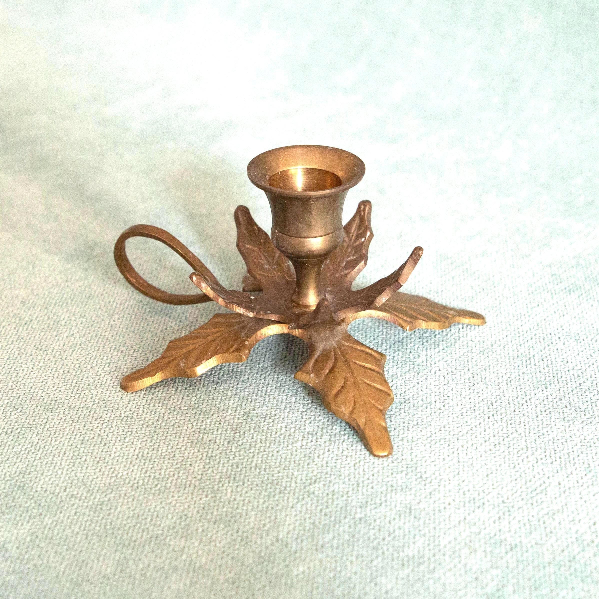 Vintage  Candle Holder with handle, Antique brass Candle holder, Witchy gift, Home altar decor, Altar Divination Tools, Witchcraft