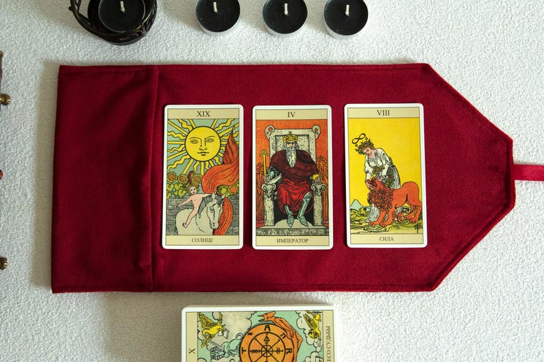 Tarot card Bag, Tarot Card Wrap, Tarot card holder, Tarot card pouch, Tarot Deck Case, Oracle Card Holder, Gift for Witches, Spiritual. witchcraft