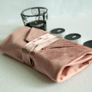 Pink Tarot Cards Wrap, Velvet Tarot Bag, Linen Tarot Pouch, Tarot Cards Holder, Gift for Witches, Witchcraft Divination Cloth