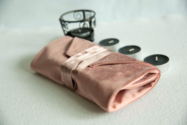 Pink Tarot Cards Wrap, Velvet Tarot Bag, Linen Tarot Pouch, Tarot Cards Holder, Gift for Witches, Witchcraft Divination Cloth