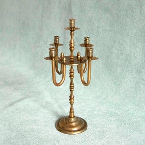 Vintage Kerzenhalter aus Messing, antiker, verzierter Kerzenhalter für 5 Kerzen, Hausaltar, Geschenk für Hexen, Ritual, Hexenschmuck