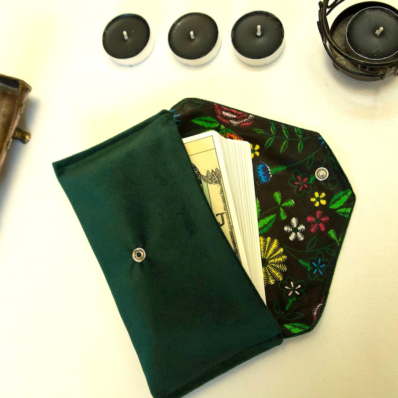 Tarot Card Bag – Velvet Tarot Pouch Green, Oracle Card Holder, Tarot Deck Wrap Case, Witchcraft & Divination Tool, Gift for Witches