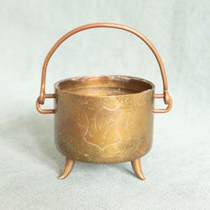 Ciotola da strega vintage, calderone in ottone pesante, ciotola per offerte rituali, vaso per incantesimi, forniture per stregoneria, regalo da strega, decorazione per altare domestico, antico