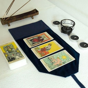 Papier de tarot, sac pour cartes de tarot, étui de tarot, pochette pour jeu de tarot, sac à main en velours, cartes, oracle, porte-cartes de tarot, chiffon de lecture de tarot, cadeau sorcière