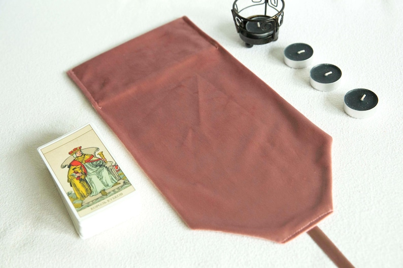 Pink Tarot Cards Wrap, Velvet Tarot Bag, Linen Tarot Pouch, Tarot Cards Holder, Gift for Witches, Witchcraft Divination Cloth