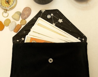 Tarot Card Bag – Velvet Tarot Pouch with Stars, Oracle Card Holder, Tarot Deck Wrap Case, Witchcraft & Divination Tool, Gift for Witches