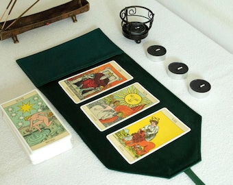 Bolsa de cartas de tarot, funda de terciopelo para tarot y funda para baraja: estuche de tarot hecho a mano para adivinación y brujería.